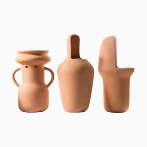 Jaime Hayon Terracotta Set of Gardenias Big Vases