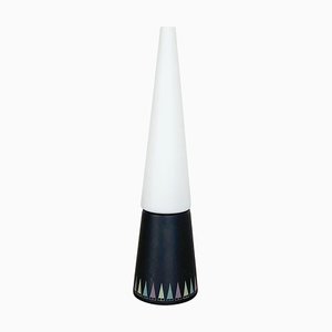 Swedish Glass and Wood Cone Table Light by Hans-Agne Jakobsson from Markaryd, 1960s