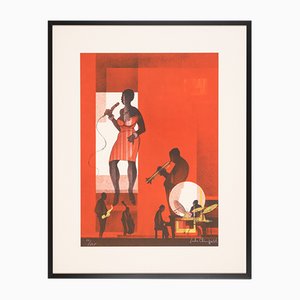 Jazz Singer, Screen Print on Thick Paper