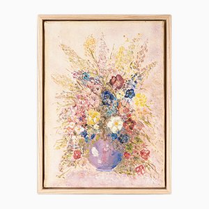 Bouquet, 1920s, Huile sur Toile, Encadrée