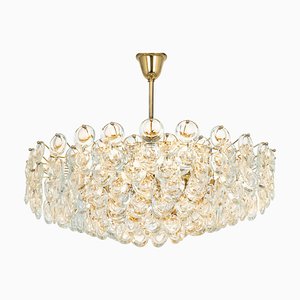 Large Gilt Brass and Crystal Chandelier from Palwa, Germany, 1970s