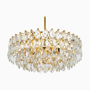 Chandelier Brass and Crystal Glass from Bakalowits, Austria, 1960s