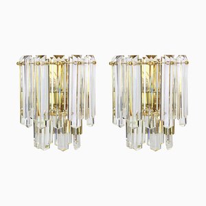 Large Austrian Crystal Glass Sconces Wall Lights from Kalmar, 1970s, Set of 2