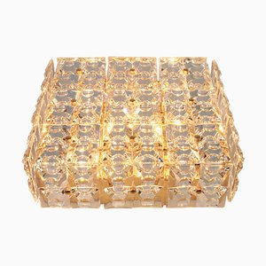 Große Deutsche Deckenlampe aus Kristallglas von Kinkeldey