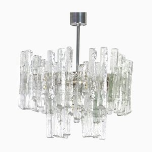 Large Austrian Murano Ice Glass Chandelier by Kalmar, 1960s