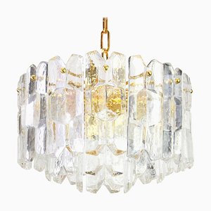 Austrian Gilt Brass Crystal Glass Light Fixture by Palazzo for Kalmar, 1970