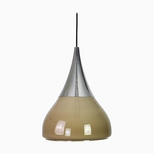 Lampada a sospensione Braun in vetro opalino di Limburg, Germania, anni '70