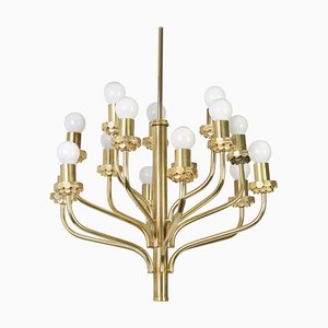 Mid-Century Brass Chandelier in the Style of Sciolari from Staff, 1970s