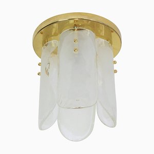 Brass, Murano Glass Light Fixture from Kalmar, Austria, 1970s