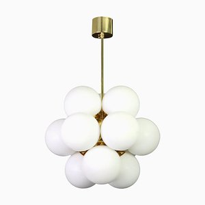 Opal Glass Molecular Shape Chandelier from Kaiser, Germany, 1970s