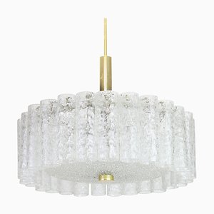 Murano Ice Glass Tubes Chandelier from Doria, Germany, 1970s