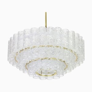 Murano Ice Glass Tubes Chandelier from Doria, Germany, 1960s