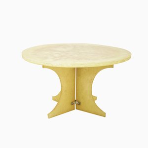French Pale Yellow Resin Coffee Table, 1970s