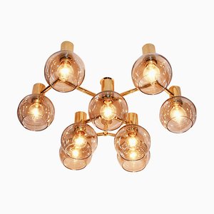 Large Brass Chandelier in the Style of Sciolari, 1960s