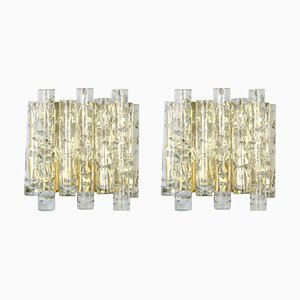 Large German Murano Glass Wall Sconces from Doria, 1960s, Set of 2