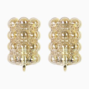 Germany Amber Bubble Glass Sconces by Helena Tynell for Limburg, Set of 2