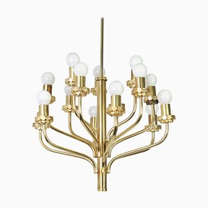 Mid-Century Brass Chandelier from Staff in the Style of Sciolari, 1970s
