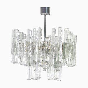 Large Austrian Murano Ice Glass Chandelier from Kalmar, 1960s