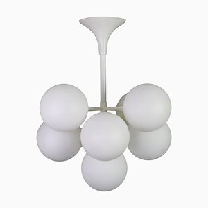 Swiss Atomic White Chandelier by E.R. Nelel for Temde, 1960s