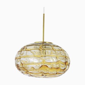 Lámpara colgante alemana en forma de bola de cristal de Murano de Doria, años 70