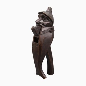 Hand Carved Black Forest Style Wooden Gnome Nutcracker, Germany, 1930s