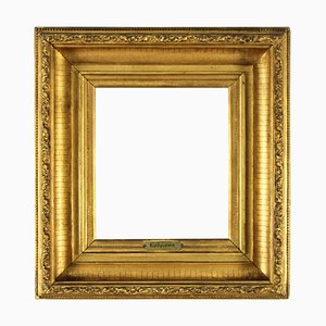 Marco de espejo o imagen francés de madera dorada y gesso, finales del siglo XIX