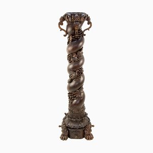 Vintage French Baroque Solomonic Column in Oakwood