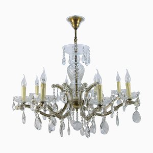 Eight-Light Crystal Chandelier in the Style of Maria Theresa