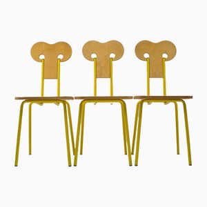 Italienischer Gelber Stuhl von Parisotto, 1960er, 3er Set