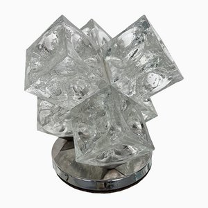 Italian Bubble Glass Cube Lamp from Poliarte. 1970s