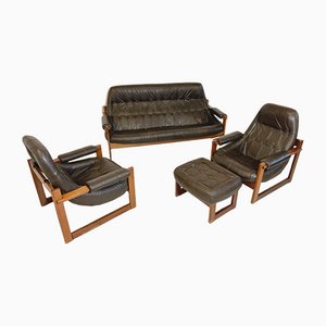 Mid-Century Modell MP-163 Earth Lounge Sofa Set von Percival Lafer, 1970er, Brasilien, 4er Set