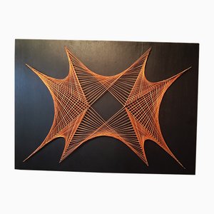 Pannello da parete vintage dipinto, anni '70