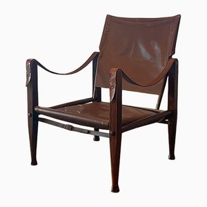 Safari Chair in Brown Leather by Kaare Klint for Rud Rasmussen