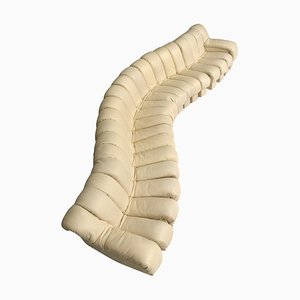 DS600 Snake Non-Stop Sectional Sofa in Cream Leather from De Sede, Set of 26