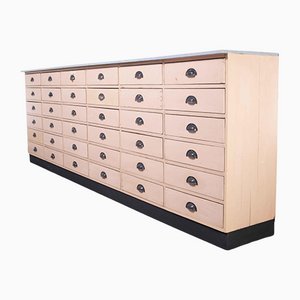 Long French Workshop Bank of 36 Drawers, 1950s