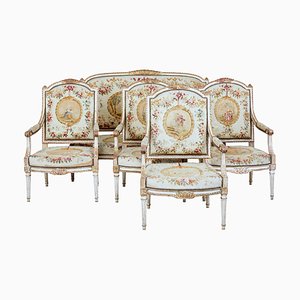 Louis Philippe I Tapestry Gilt Salon Set, Set of 5