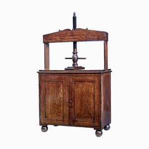 Early-19th Century Oak Book Press Cupboard