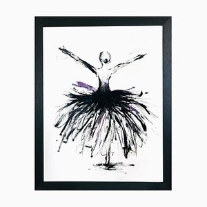 Marcela Zemanova, Black Swan, 2021, Tusche auf Papier, Gerahmt