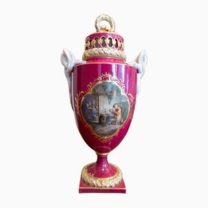 Vase avec Poignée Serpent en Porcelaine de Meissen, Allemagne