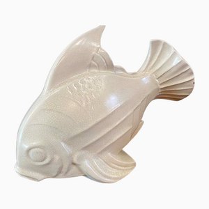 Art Deco Ceramic Fish Sculpture by Le Jan for Saint Clément, France