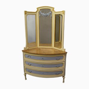 Angled Dresser with Lacquered Mirrors in Maple Wood, Italy, 1900s