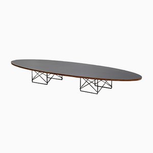 Großer niedriger Tisch mit lackiertem Metallgestell und Holzplatte von Charles Eames für Herman Miller, 1960er