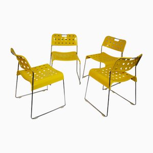 Italian Steel Omkstak Chairs by Rodney Kinsman for Bieffeplast, 1970s, Set of 4