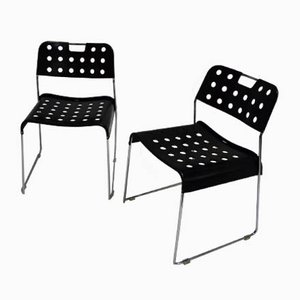 Omkstack Model Steel Chairs by Rodney Kinsman for Bieffeplast, Italy, 1970s, Set of 2