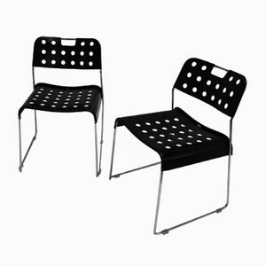 Set of Omkstack Model Steel Chairs by Rodney Kinsman for Bieffeplast, Italy, 1970s