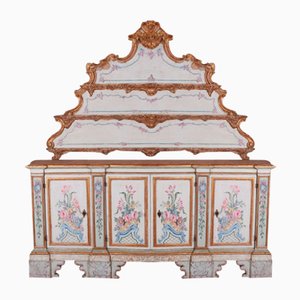 18th Century Italian Painted Serpentine Front Credenza Sideboard