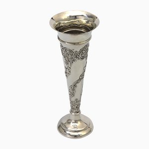 Tall Silver Bud Vase by William Comyns, England, 1910s