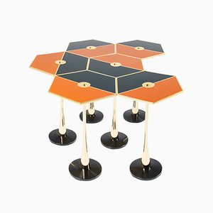 Tavolo basso Perspectiva arancione di Fedele Papagni per Fragile Edizion