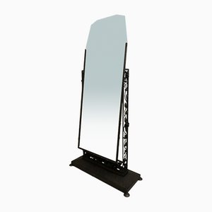 Schwarzer Art Deco Spiegel