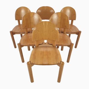 Oak Dining Chairs, 1980s, Set of 6